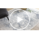 DISTIN 0822A navy blue / blue / white modern carpet - Rosette, vintage, fringes