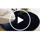 Carpet VISCO circle dark blue 10 plush, IMITATION OF RABBIT FUR